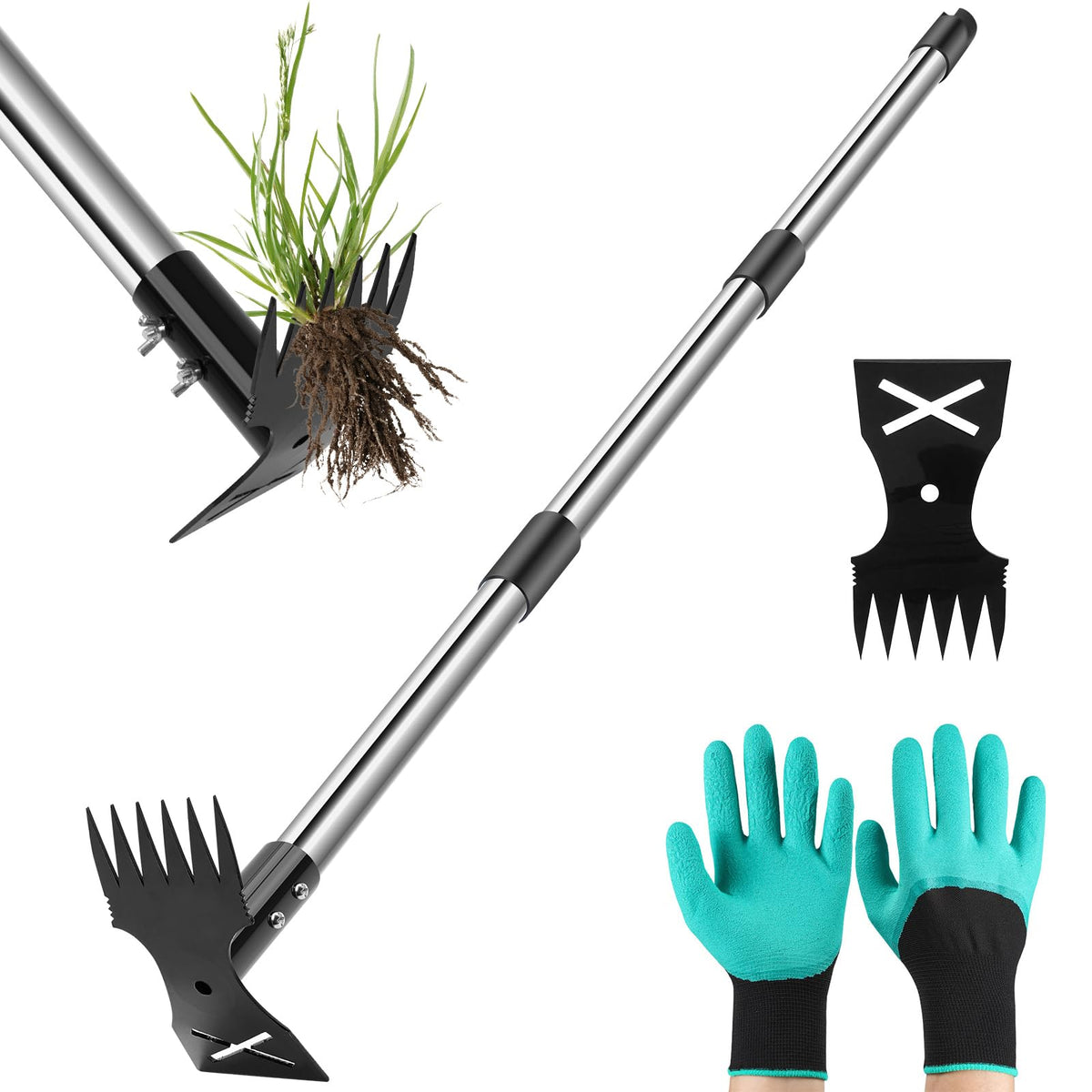 BQMEZRNUS weed puller with extended 44-inch handle for standing comfort