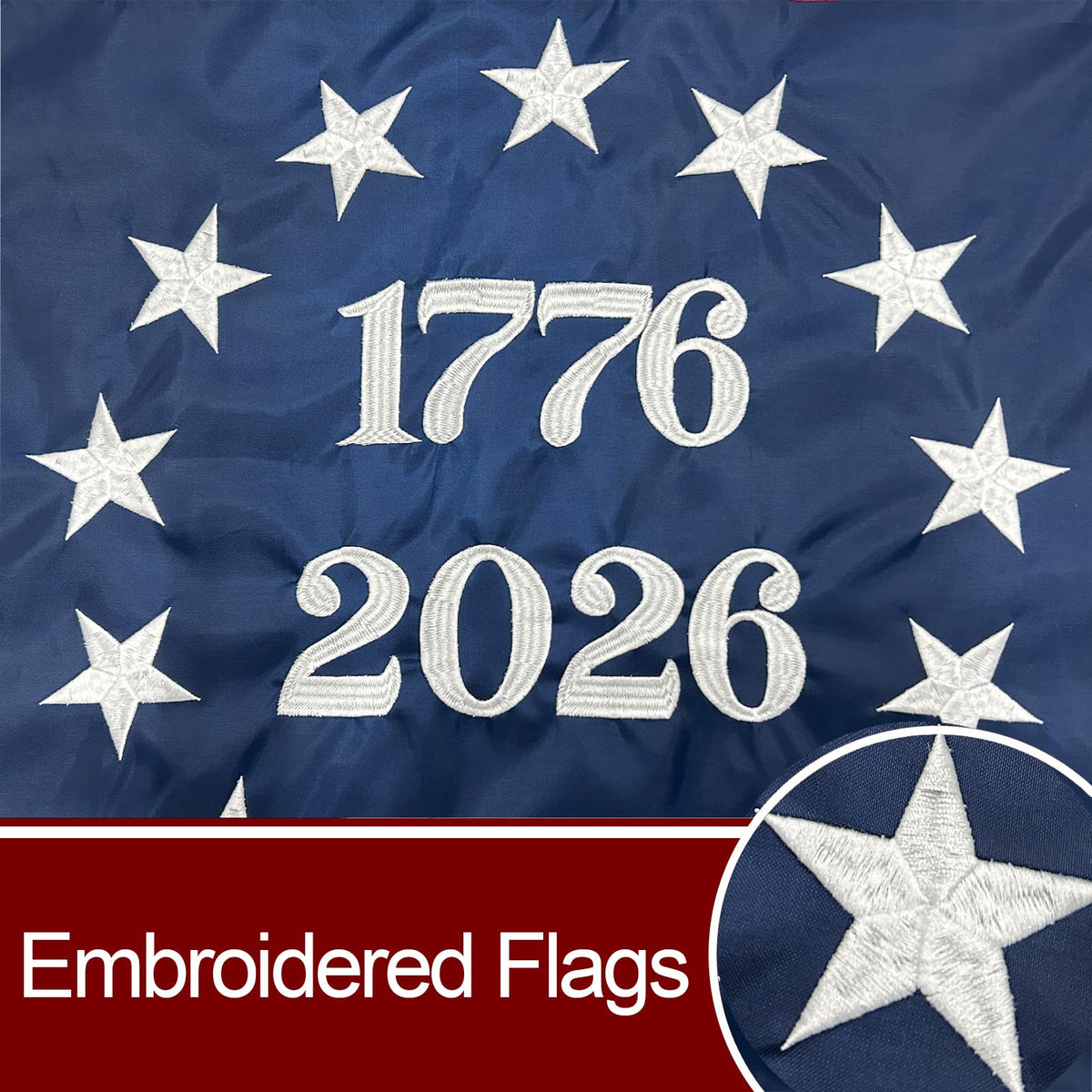 Bradford 250th flag on outdoor pole demonstrates vibrant color in sunlight