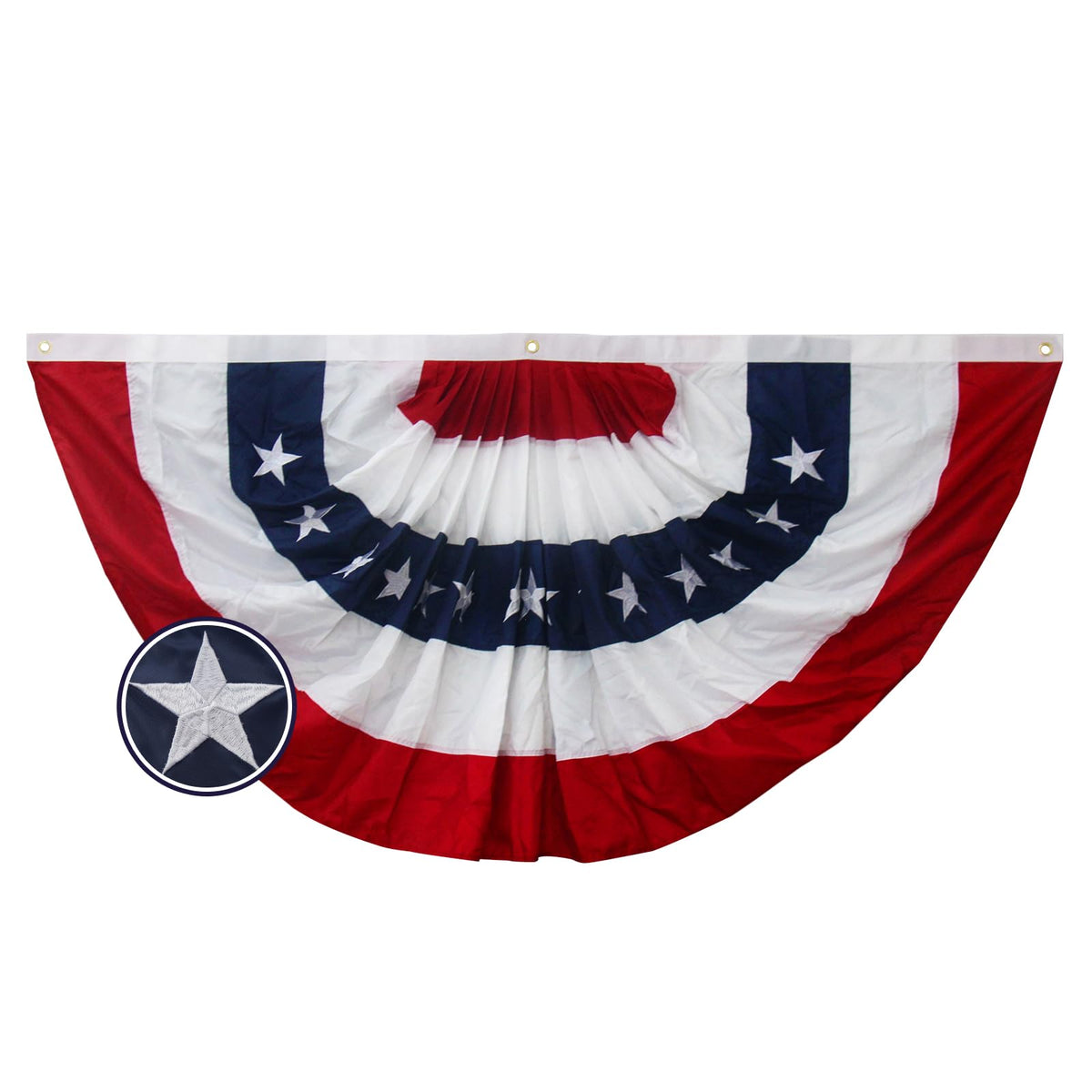 Bradford American Bunting embroidery for outdoor display with vibrant color.