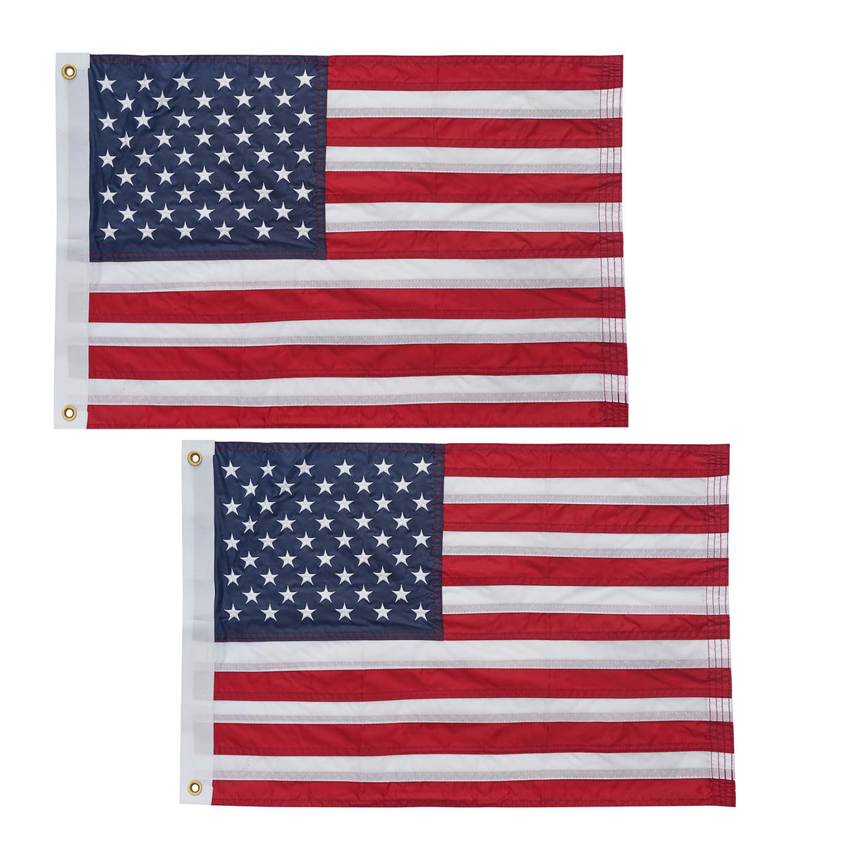 Bradford American flag 12x18 embroidery close-up showing vibrant, durable stitching