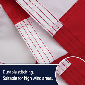Bradford flag includes D buckles at ends for easy hanging
