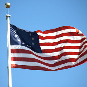 Bradford Betsy Ross flag embroidery detail highlighting textured stitches