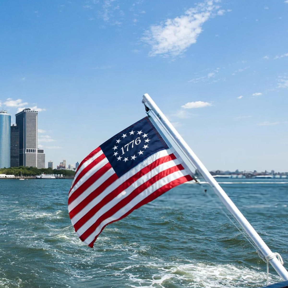 Bradford Betsy Ross flag with reinforced edges for wind and waves