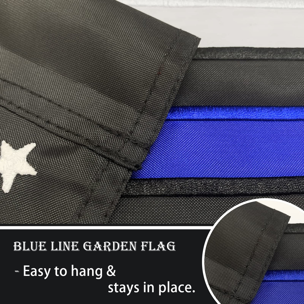 Bradford blue line garden flag 12x18 inch displays vivid color from both sides.