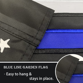 Bradford blue line garden flag 12x18 inch displays vivid color from both sides.