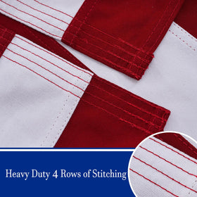 Bradford flag with two brass grommets for easy hanging indoors or outdoors