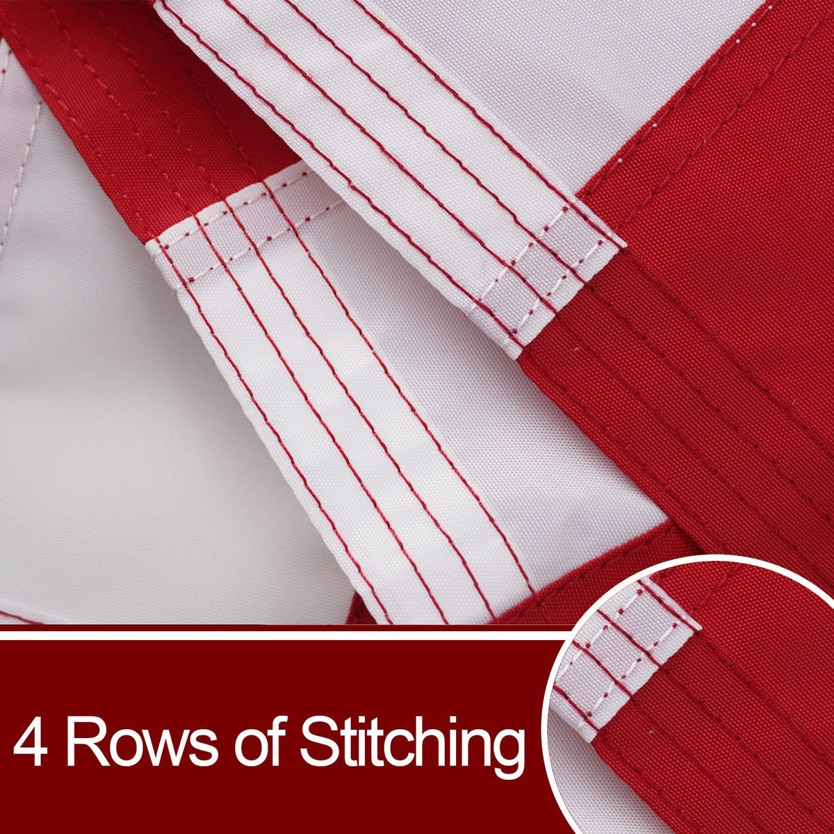 Bradford edge stitching detail reinforces durability against wind and weather