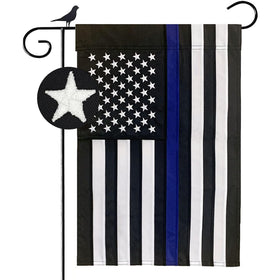 Bradford embroidered thin blue line flag face with durable stitching for outdoor use.