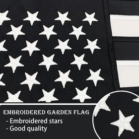 Bradford embroidered flag closeup stitch detail highlights premium craftsmanship.