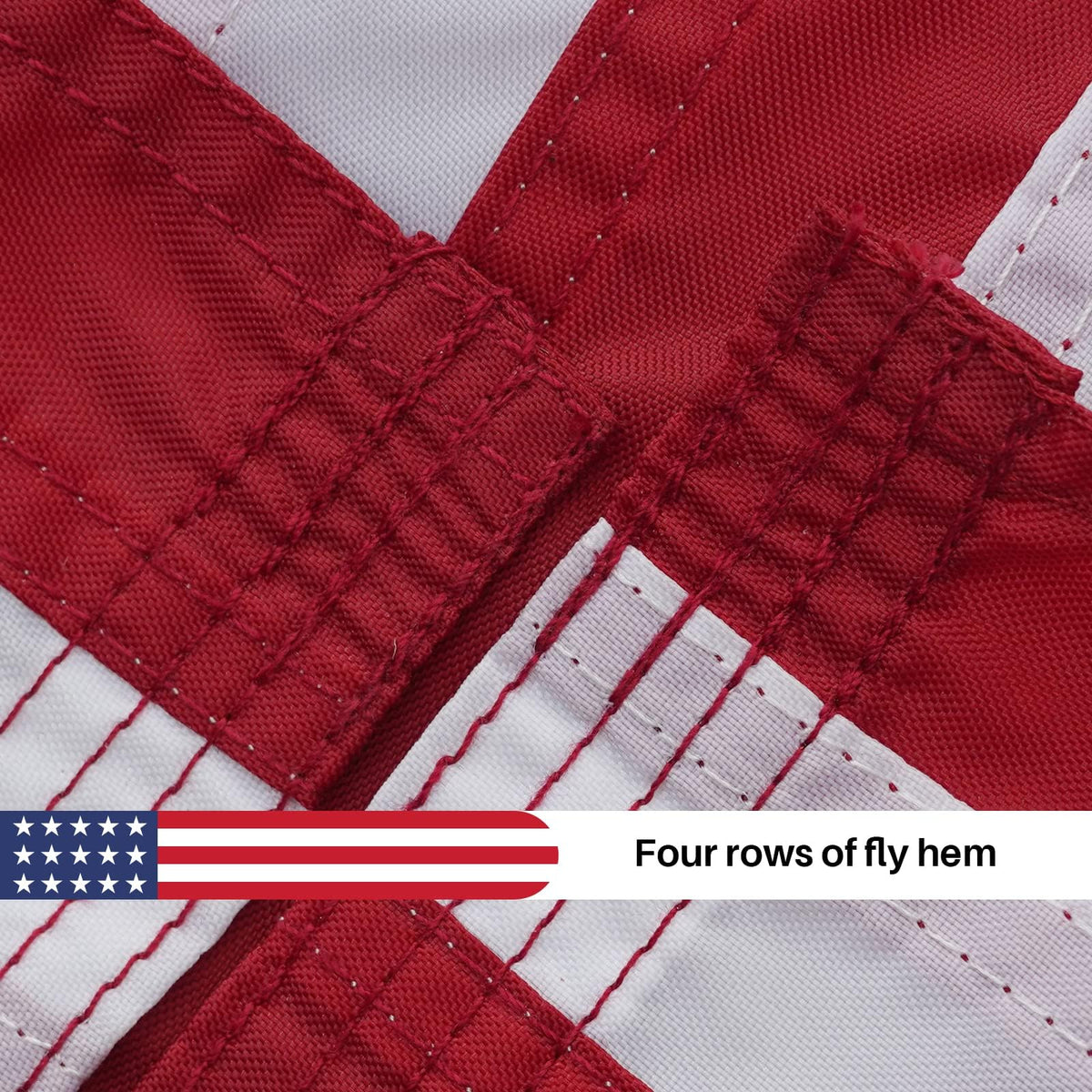 Bradford embroidery detail reveals precise stars and fade-resistant colors