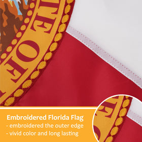 Bradford Florida flag outdoor flagpole display with bright, fade-resistant colors