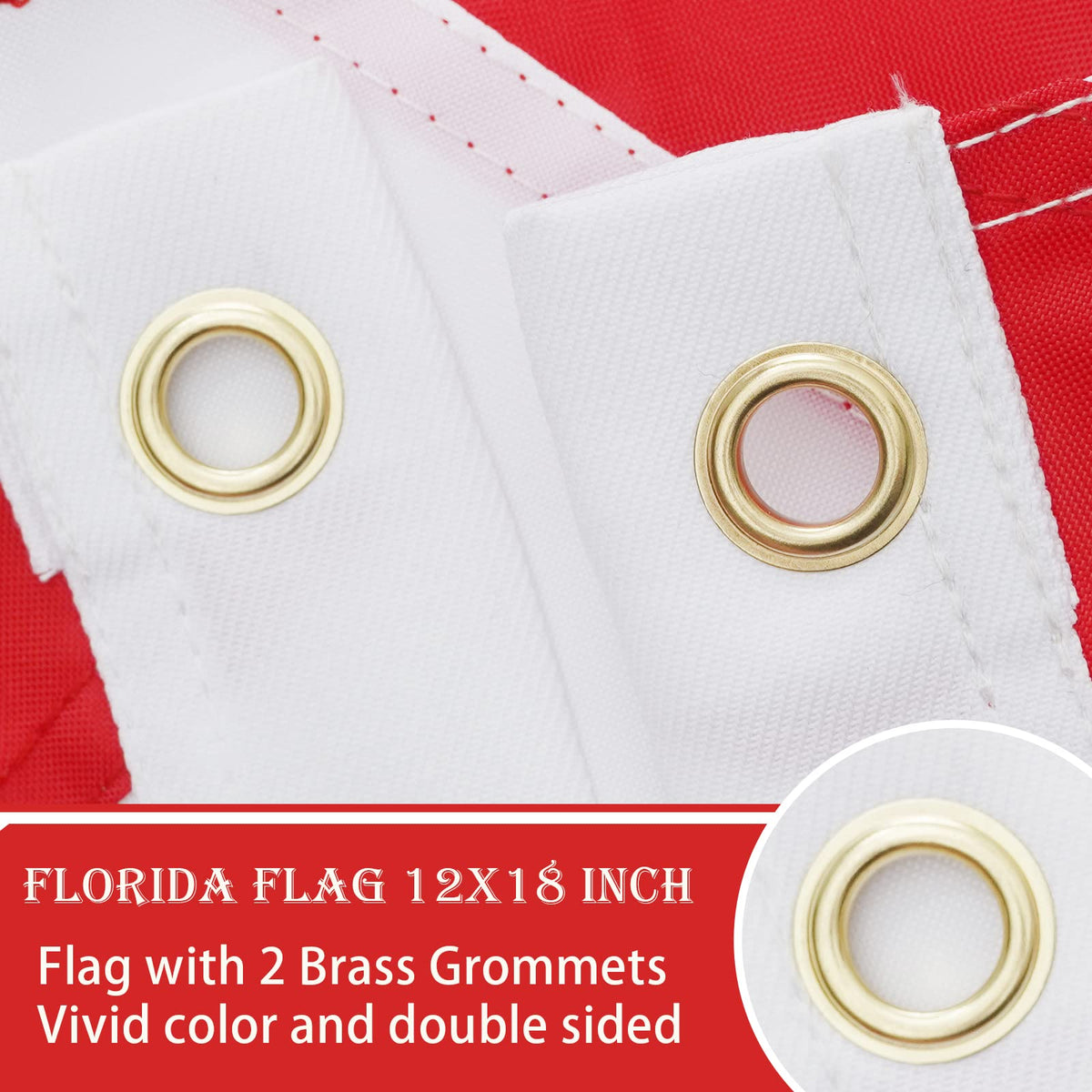 Bradford Florida flag two brass grommets for easy mounting