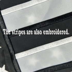 Bradford flag fabric is waterproof and fade-resistant for outdoor decor.