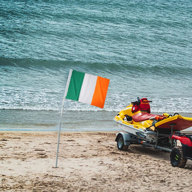 Bradford Irish Flag with brass grommets provides secure mounting on flagpoles and boats.