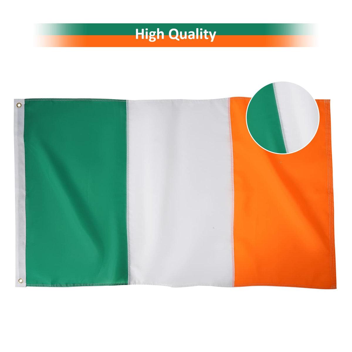 Bradford Irish Flag practical choice for boat or garden patriotism.