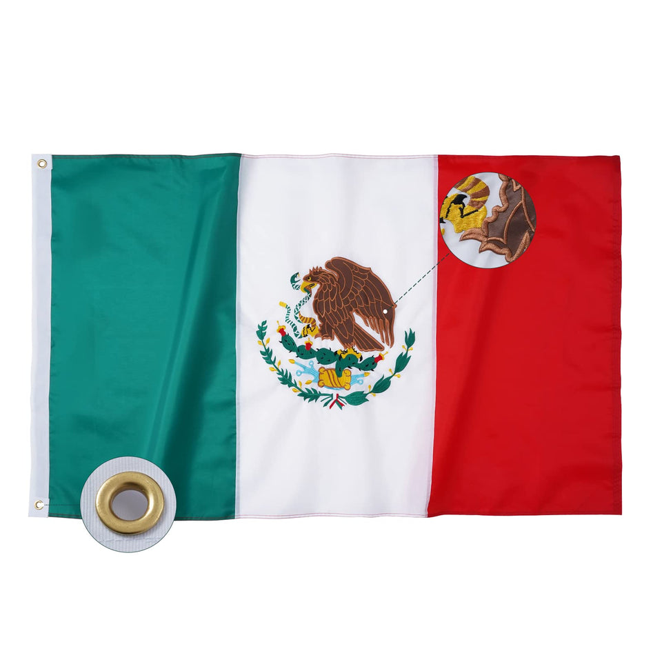 Bradford Mexican flag 3x5 ft for outdoor display with durable, vibrant color