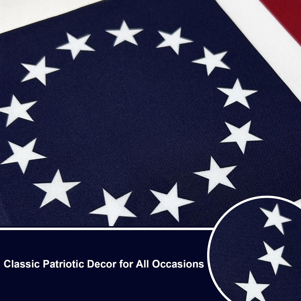 Bradford nylon flag weather resistant for rain, wind, and sun.