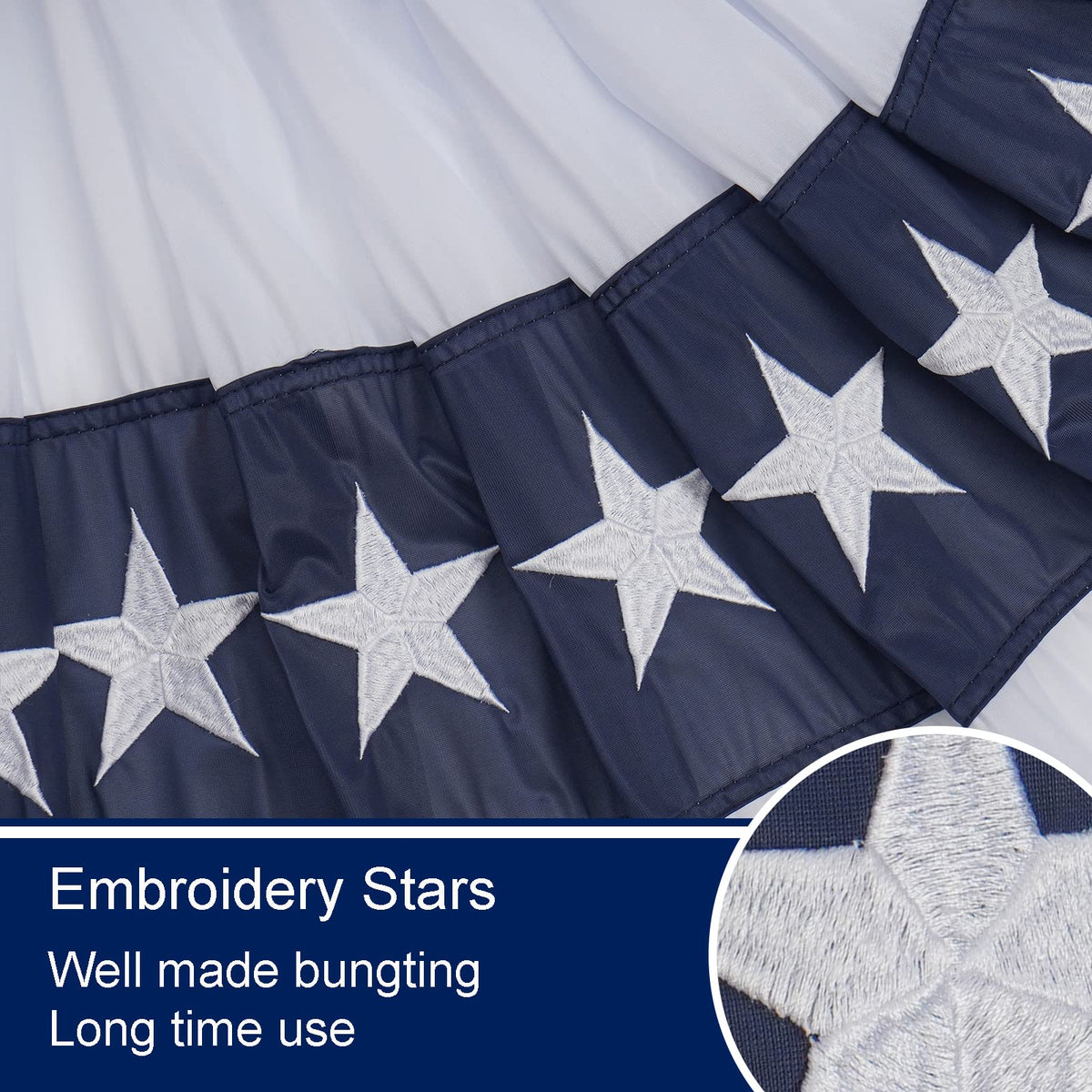 Bradford pleated fan bunting outdoors enhances curb appeal.