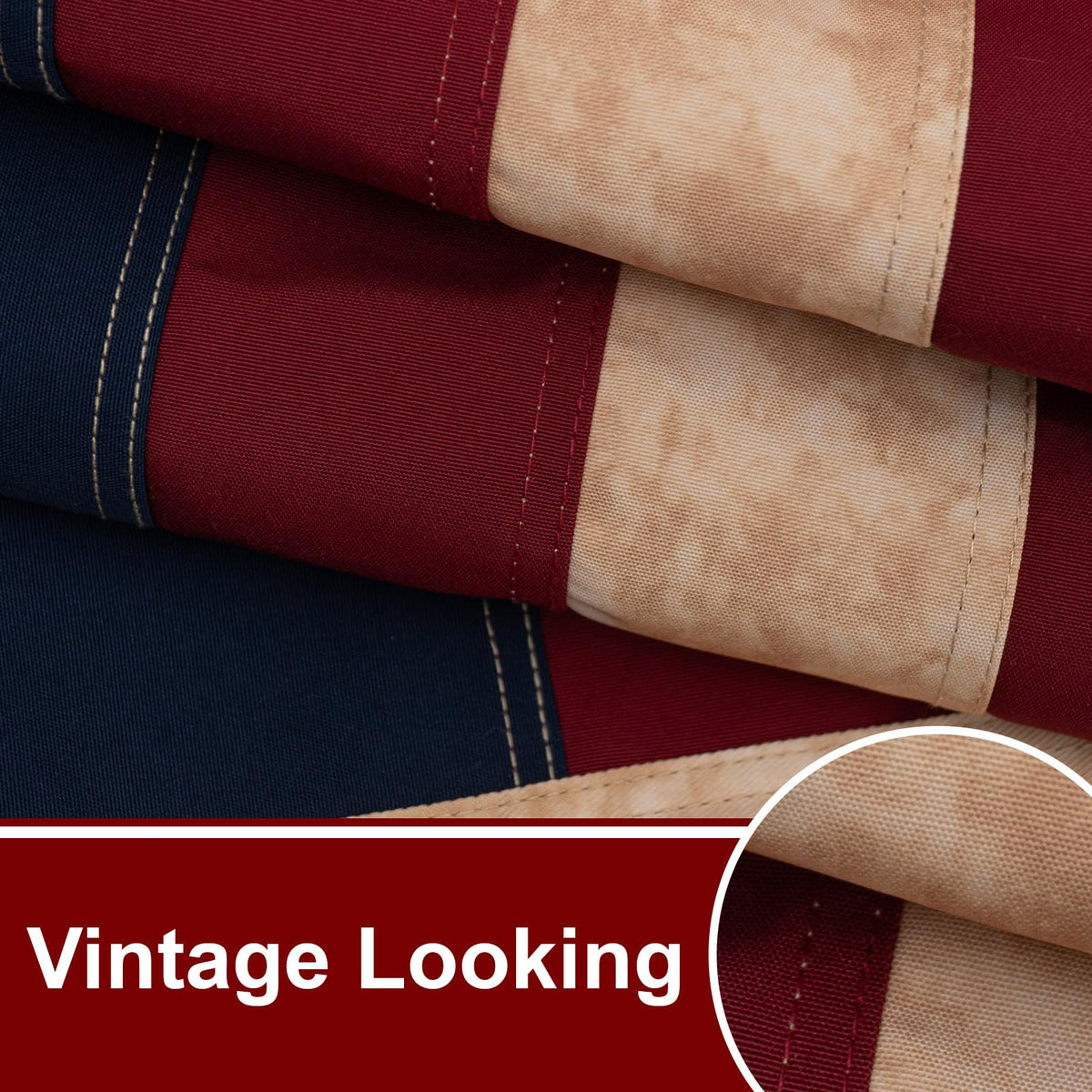 Bradford quadruple-stitched trailing edge enhances durability in windy conditions.