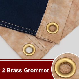 Bradford two brass grommets enable easy and secure hanging.