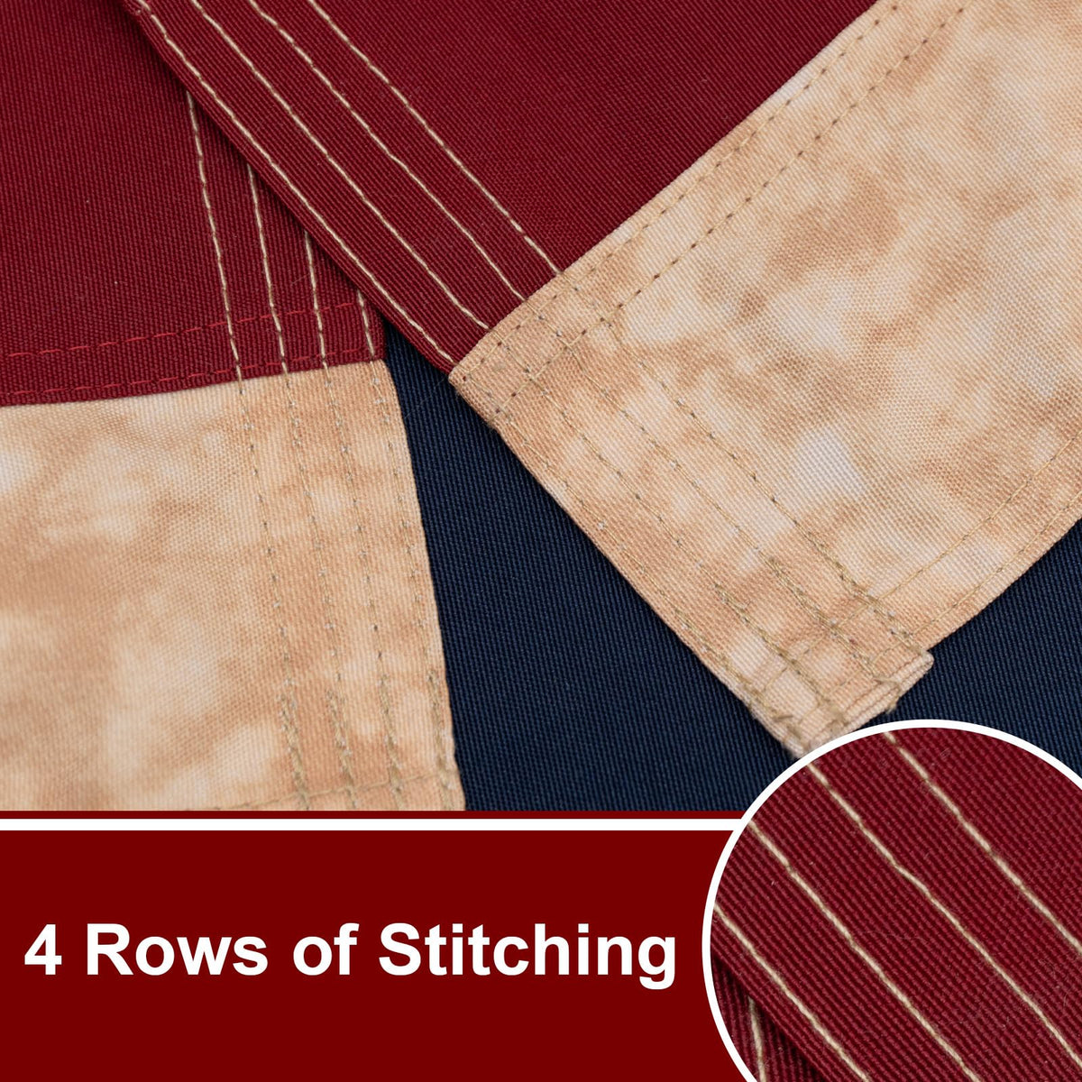 Bradford vintage American flag details for historic-inspired home decor.
