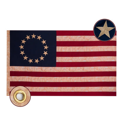 Bradford vintage Betsy Ross flag outdoors 3x5 in heavy cotton for long-lasting display