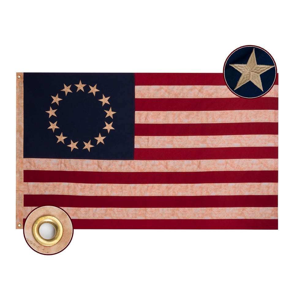 Bradford vintage Betsy Ross flag outdoors 3x5 in heavy cotton for long-lasting display