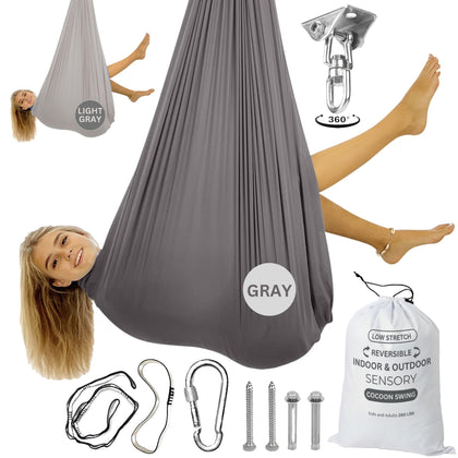 Bradoro double-layer cocoon swing provides calming comfort for kids and adults.