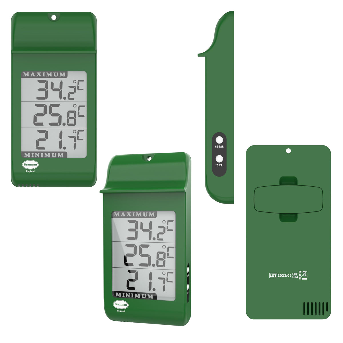 Brannan Digital Max Min thermometer max/min readout helps track temperature fluctuations