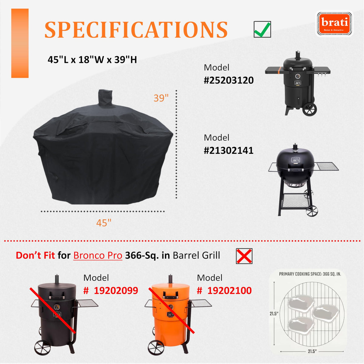 Brati Bronco Gen 2 drum smoker cover with secure side straps