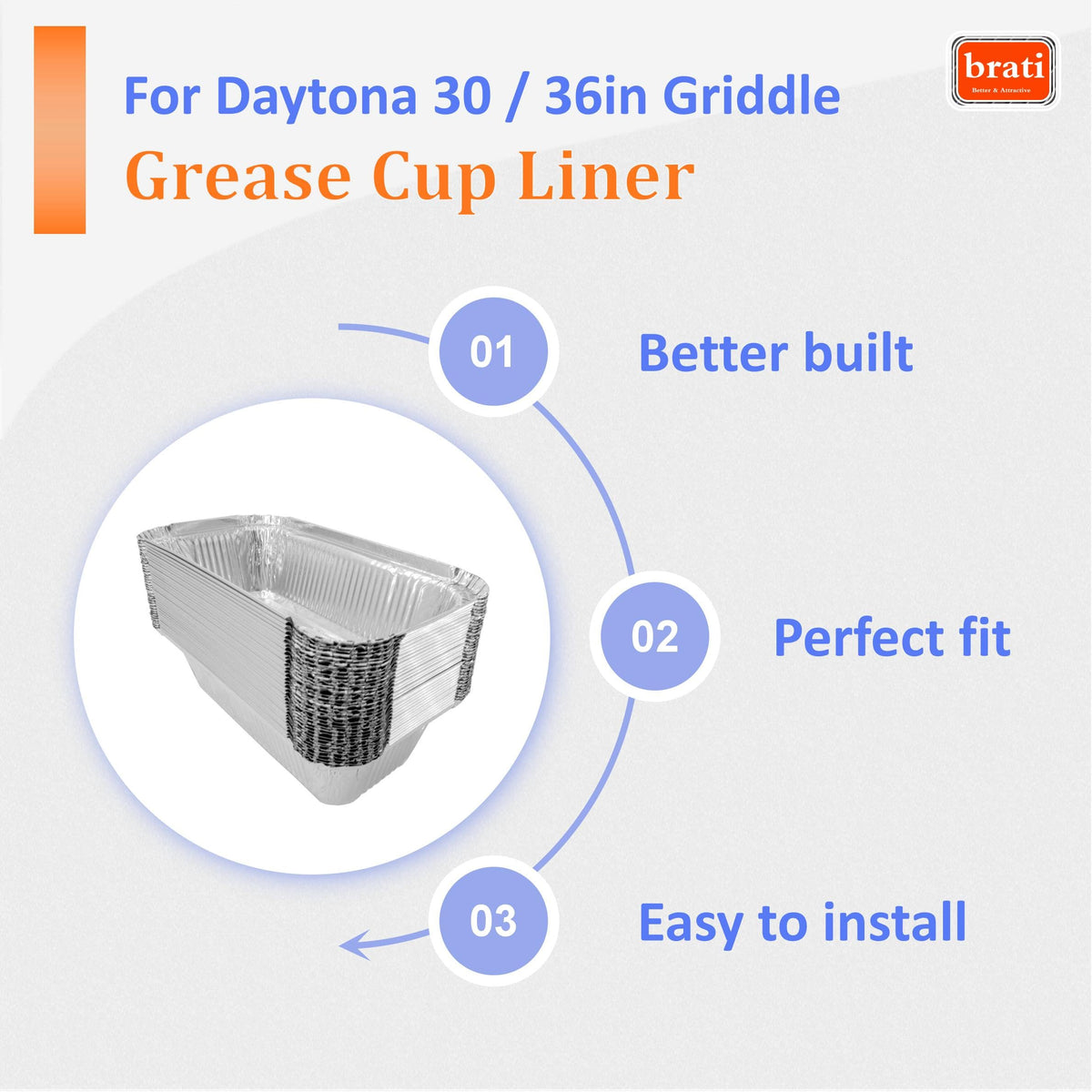 Brati Nexgrill Daytona 28in grease cup liner pack ready for use