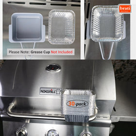 Brati grease box liner in use for easy cleanup after grilling