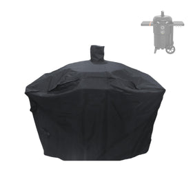 Brati grill cover on Oklahoma Joe’s Bronco 18-inch, protecting against rain