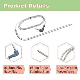 Brati meat probe close-up in stainless steel for durable readings