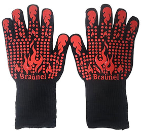 BRAUNEL BBQ gloves show heat resistance up to 1472°F for grilling.