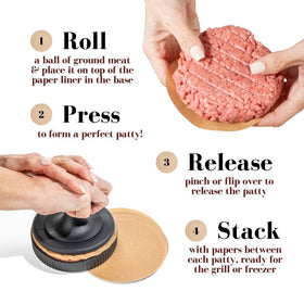 BRAVADIN patty shaper ideal for flat-top grills.