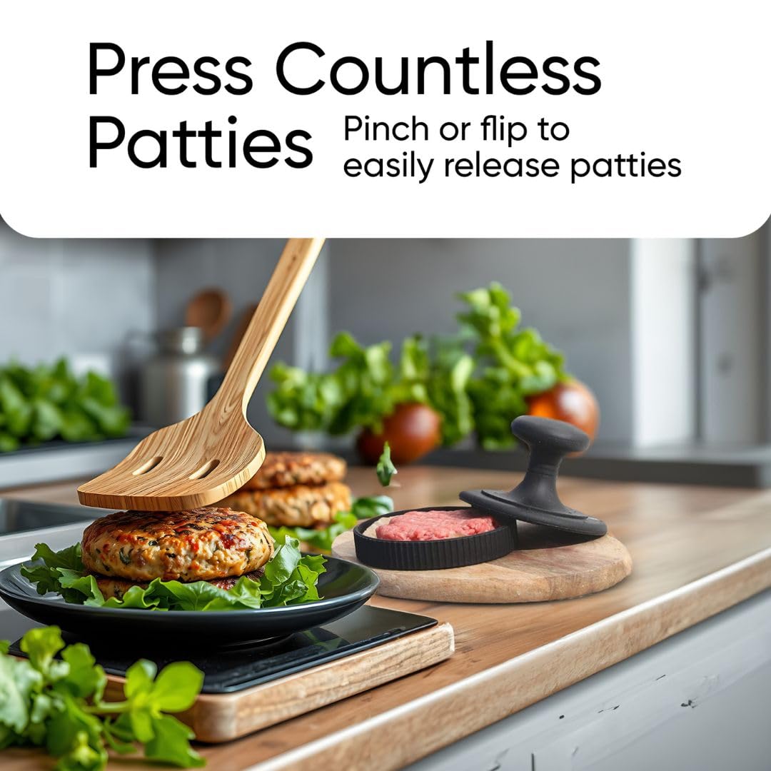 BRAVADIN non-stick surface enables easy patty removal.