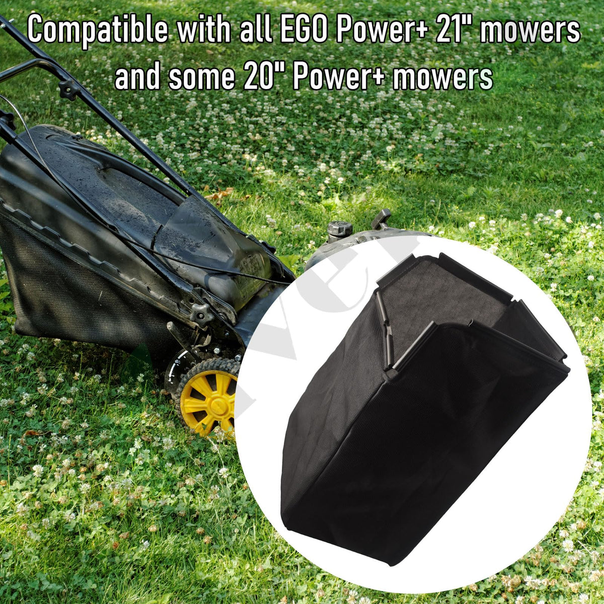 Braveboy grass bag catcher for LM2100 boosts cleanup after mowing with high capacity