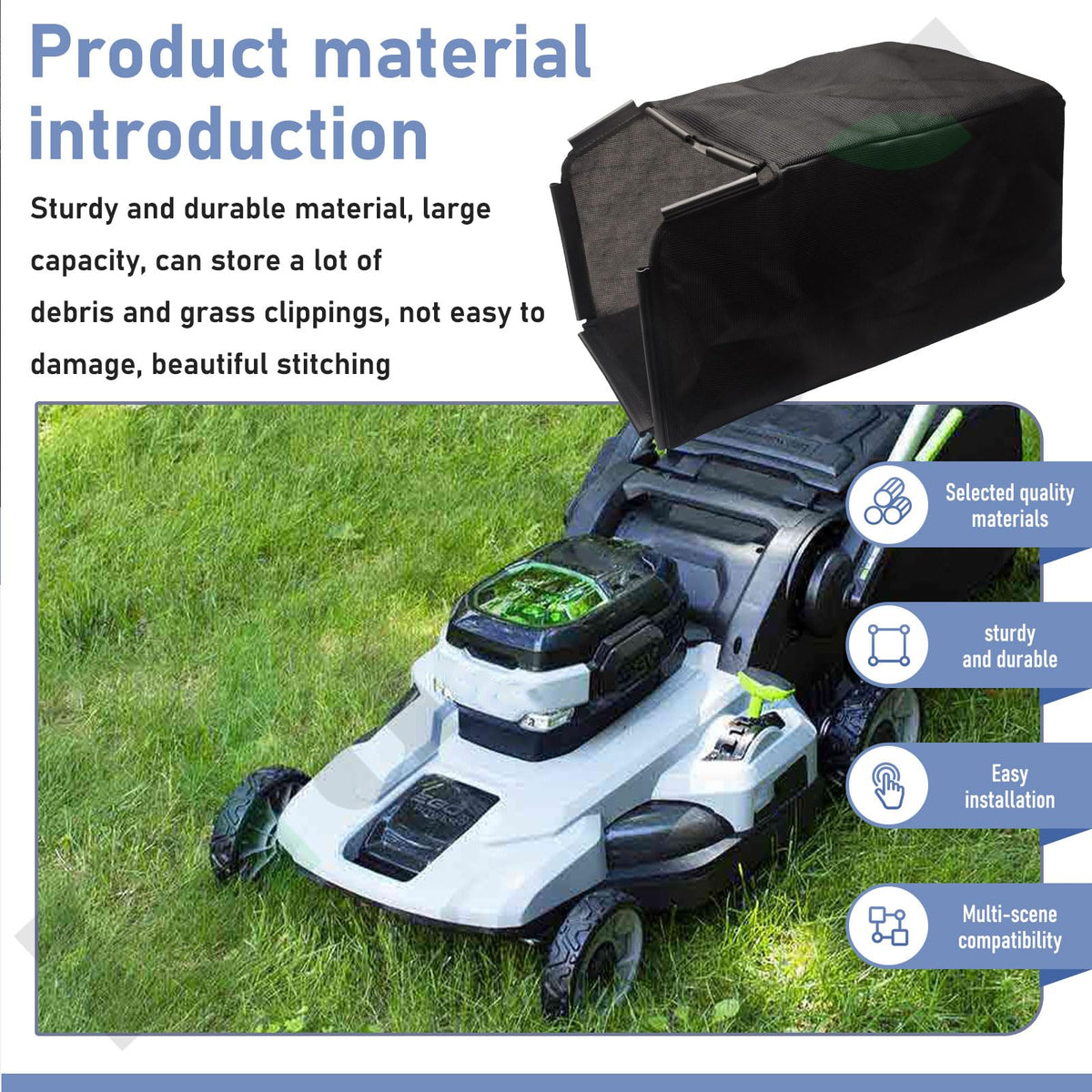 Braveboy grass bag catcher for LM2130 keeps yard work neat and efficient
