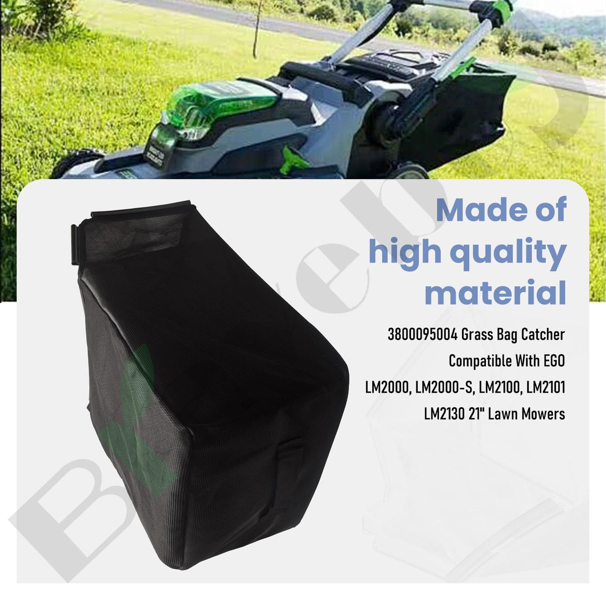 Braveboy LM2130SP bag catcher reduces emptying breaks and maintains a clean mower area