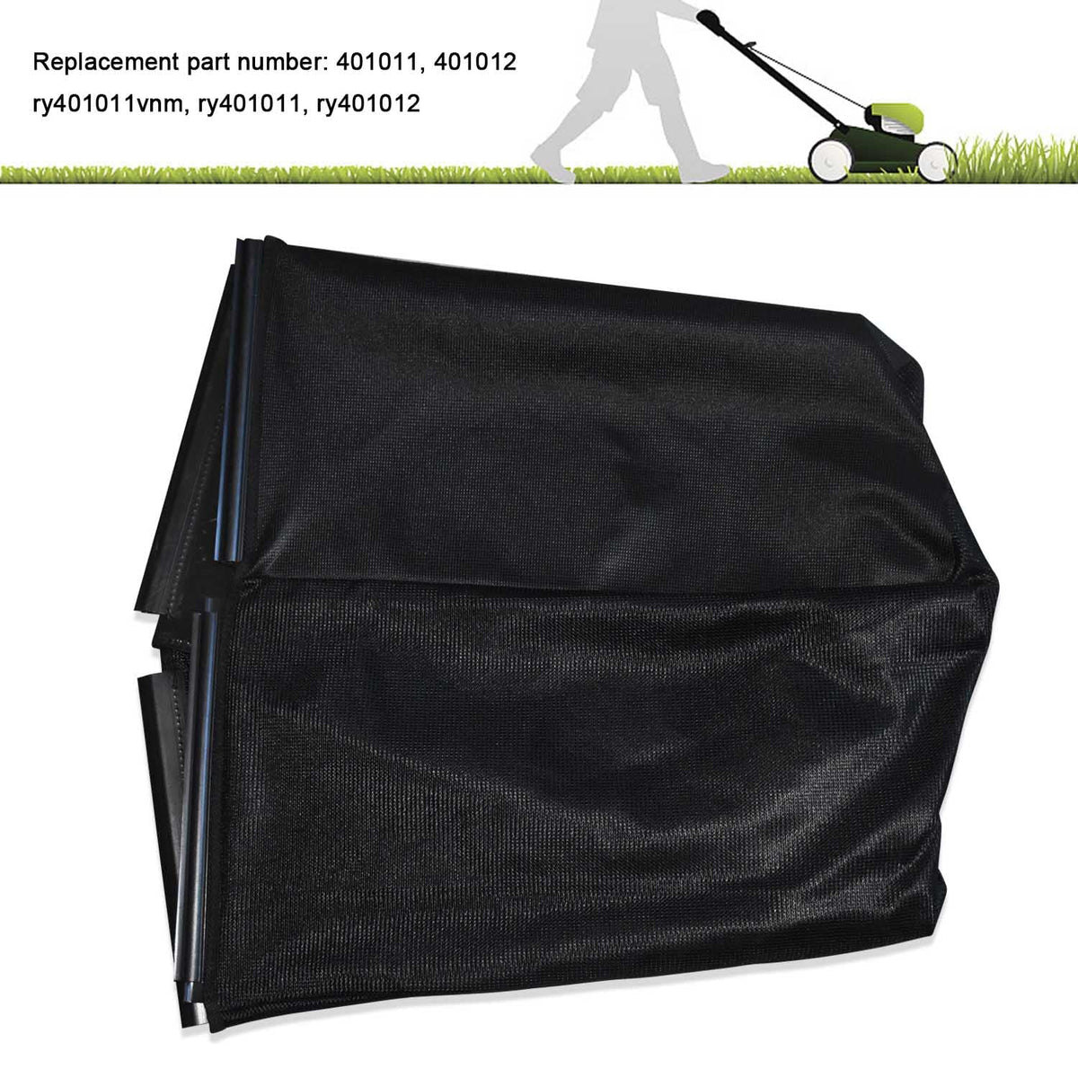 Braveboy grass catcher mower bag material close-up highlighting wear-resistant fabric