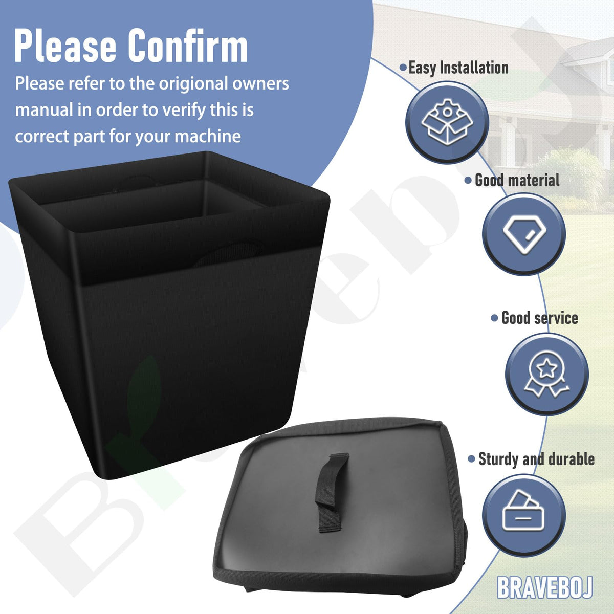 Braveboy GT4000 bag material close-up emphasizes heavy-duty fabric.