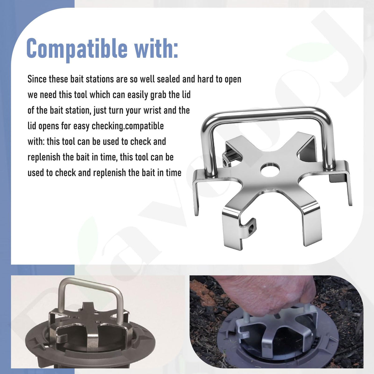 Braveboy termi-te service tool showing locking pads for lid release