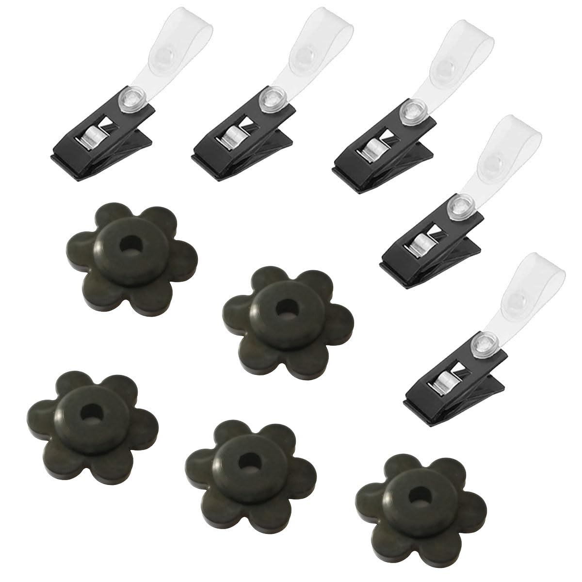 BRAVECOW garden flag rubber stoppers close-up showing secure fit and soft grip