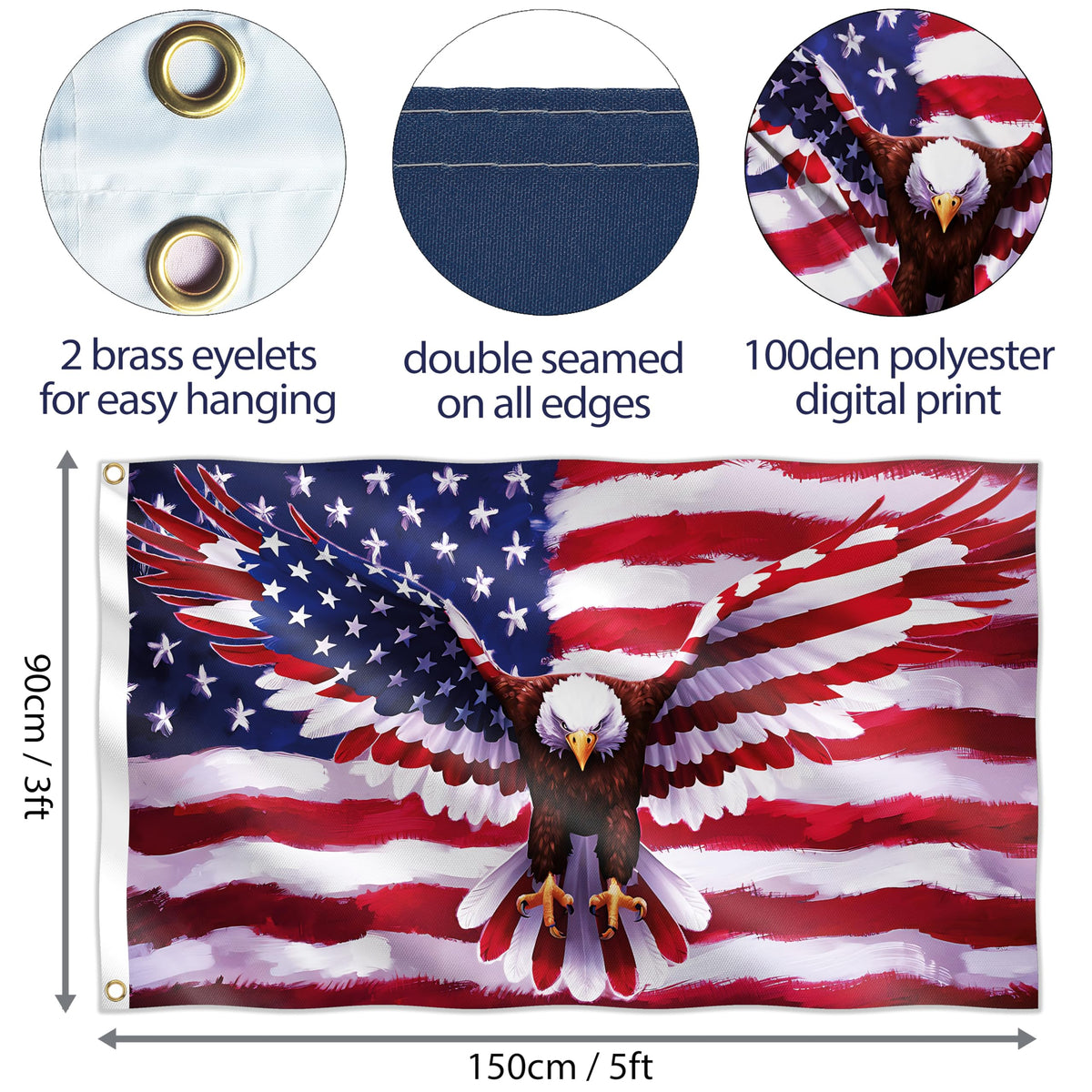 BRAVITA Eagle Flag 110den polyester for durable daily use