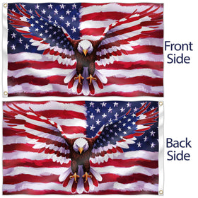 BRAVITA Eagle Flag with brass eyelets for sturdy mounting