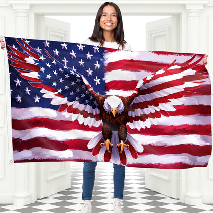 BRAVITA Eagle Flag double-sided print for clear visibility from both sides