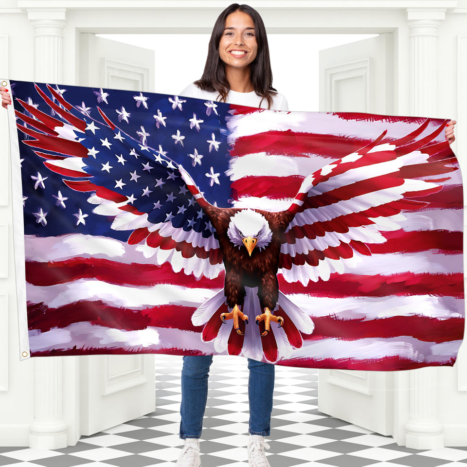BRAVITA Eagle Flag double-sided print for clear visibility from both sides