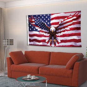 BRAVITA Eagle Flag fade-resistant print withstands sun and weather