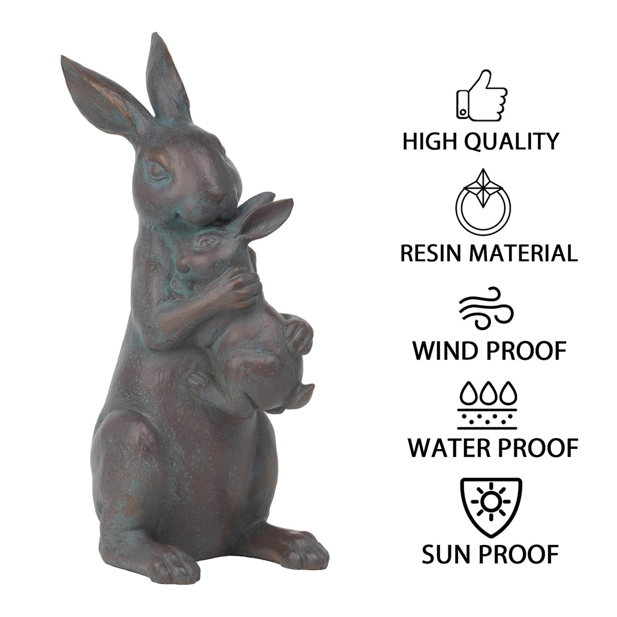 Braxio bunny with string lights for enchanting nighttime garden scenes.